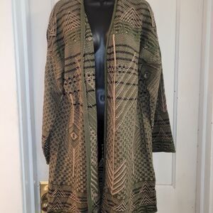 Beautiful Green and beige Simply Emma cardigan 2x
